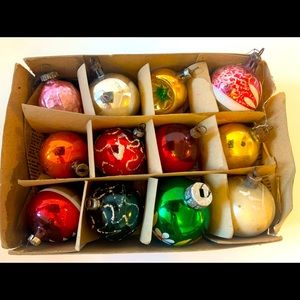 Vintage small  mercury glass Christmas ornaments